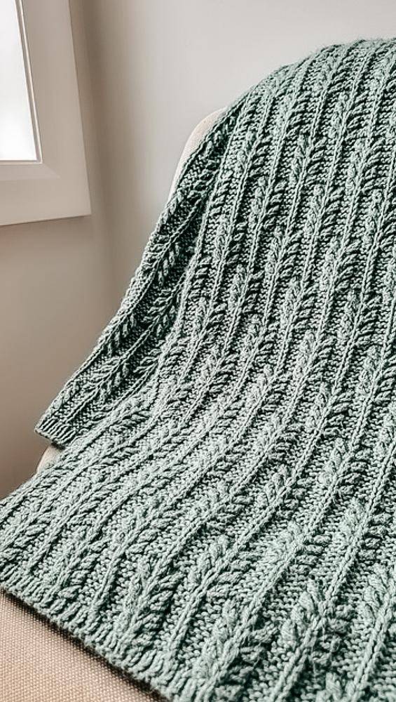 Textured Cable Knit Baby Blanket