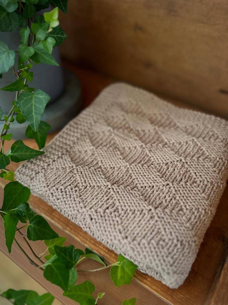 Textured Neutral Knit Baby Blanket