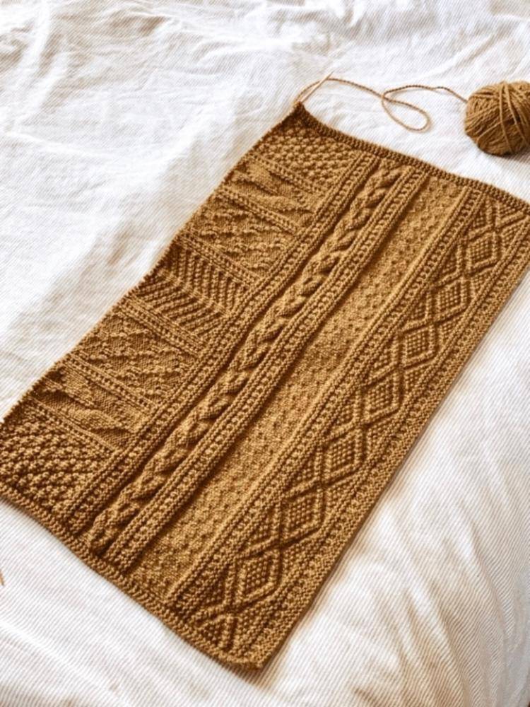 Textured Patchwork Knit Baby Blanket