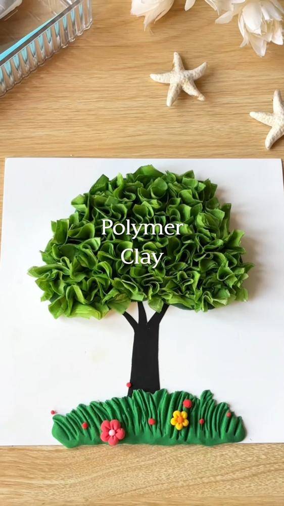 Textured Polymer Clay Tree Artwork
