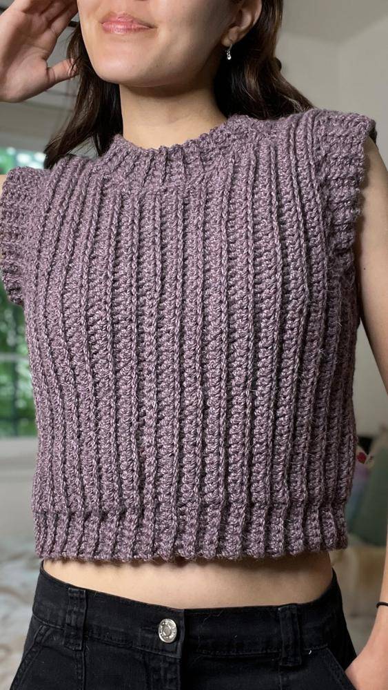 Textured Ribbed Crochet Vest Project