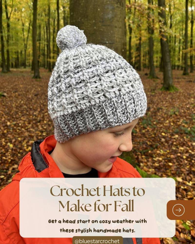 Textured Two-Tone Crochet Beanie with Pom Pom