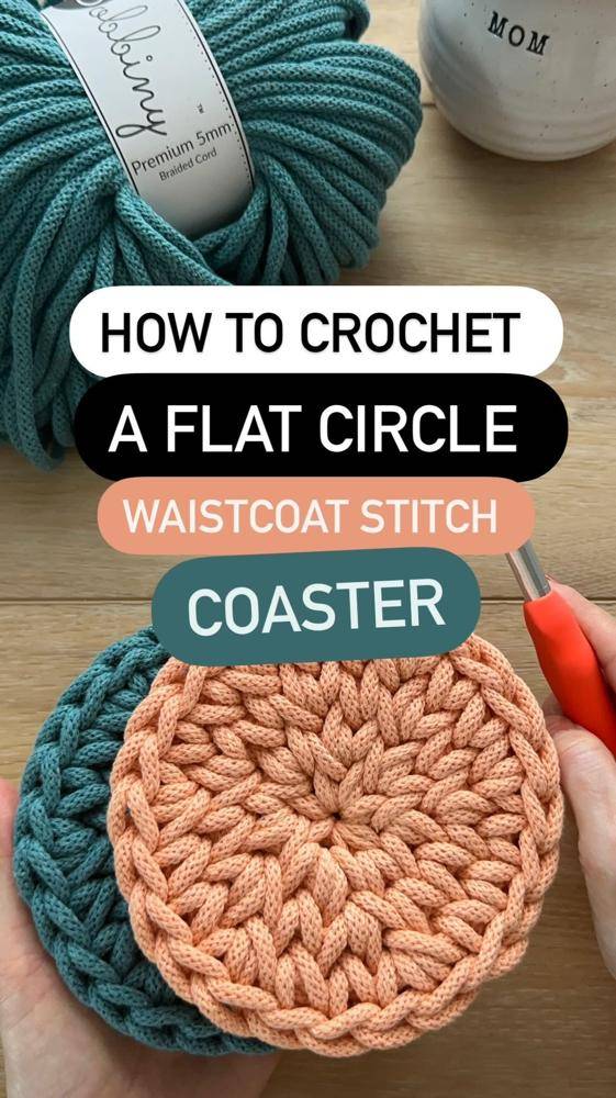 Textured Waistcoat Stitch Crochet Coasters
