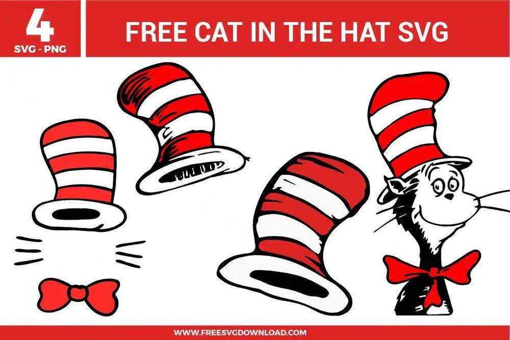 The Cat in the Hat Free SVG Cut Files