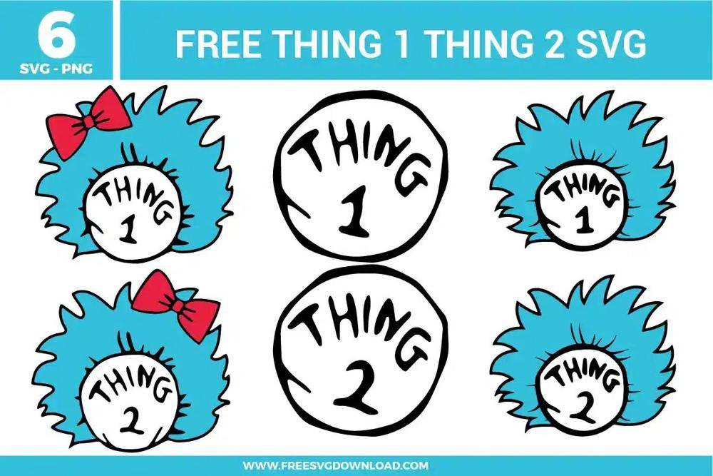 Thing 1 and Thing 2 SVG Cut Files