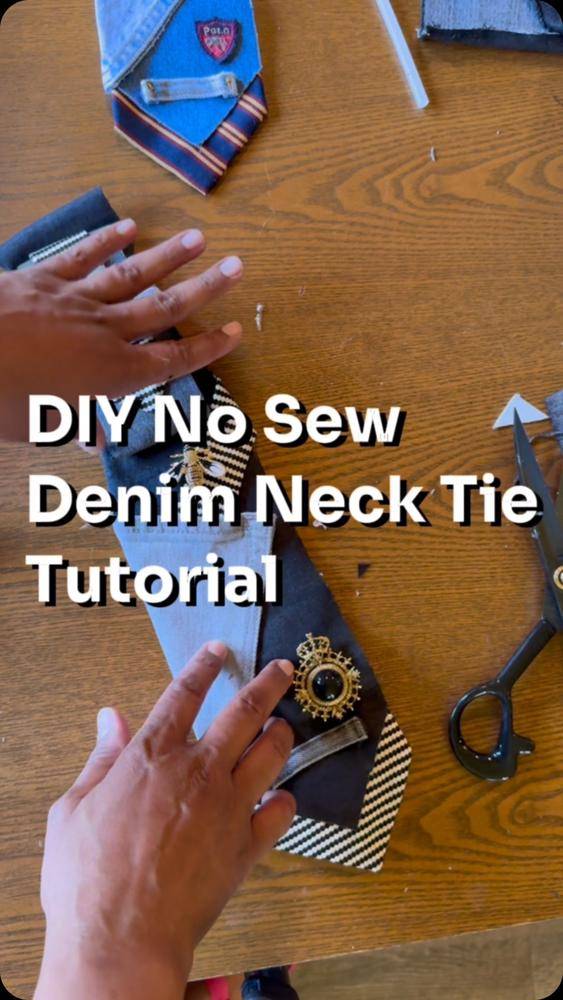 Upcycled Denim Patchwork Tie Craft