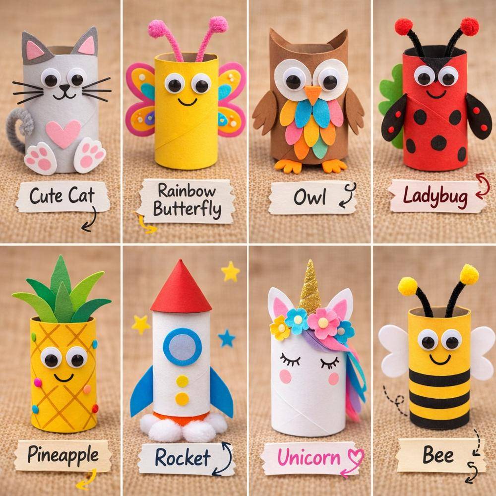 Upcycled Toilet Paper Roll Character Crafts