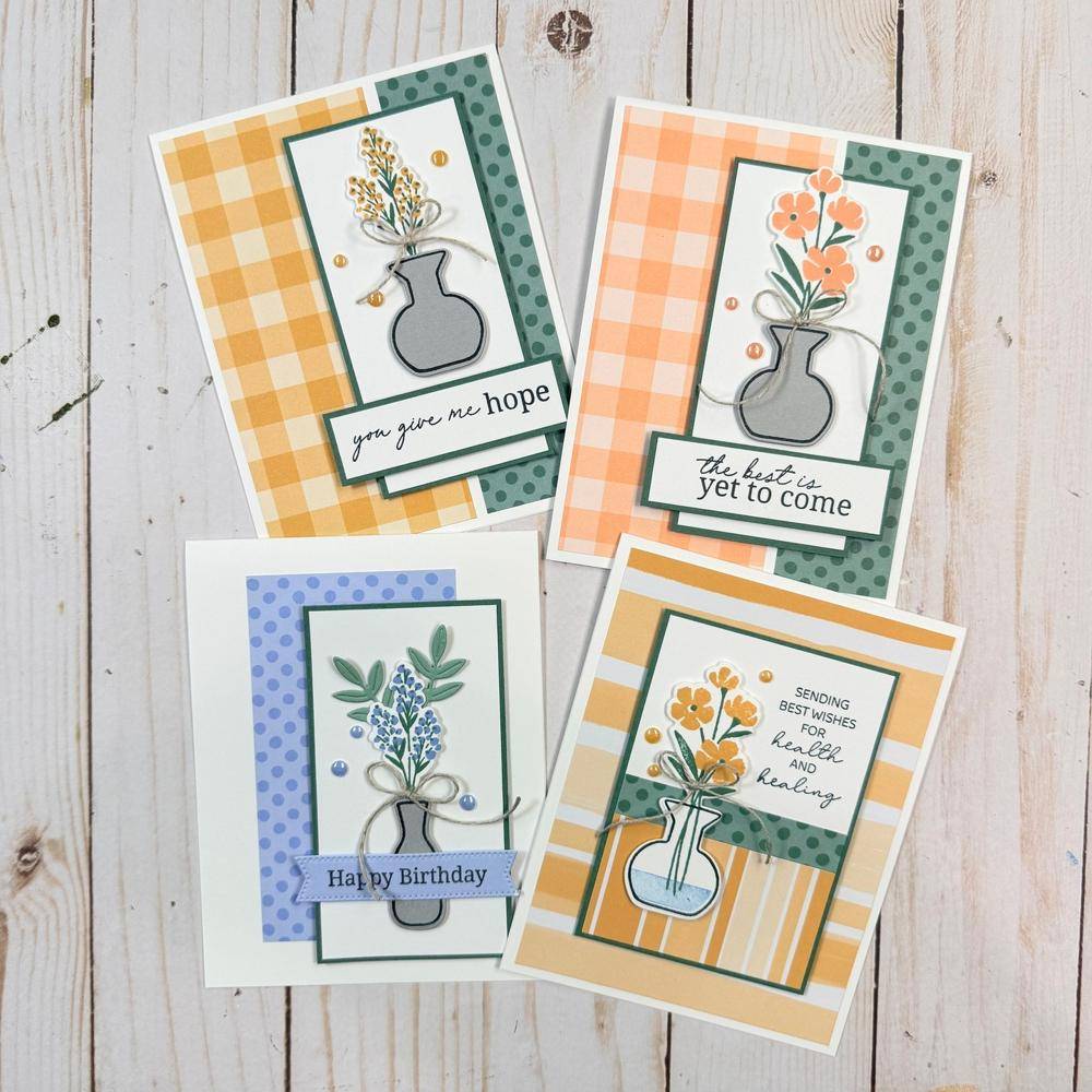 Vase of Flowers Handmade Card Designs