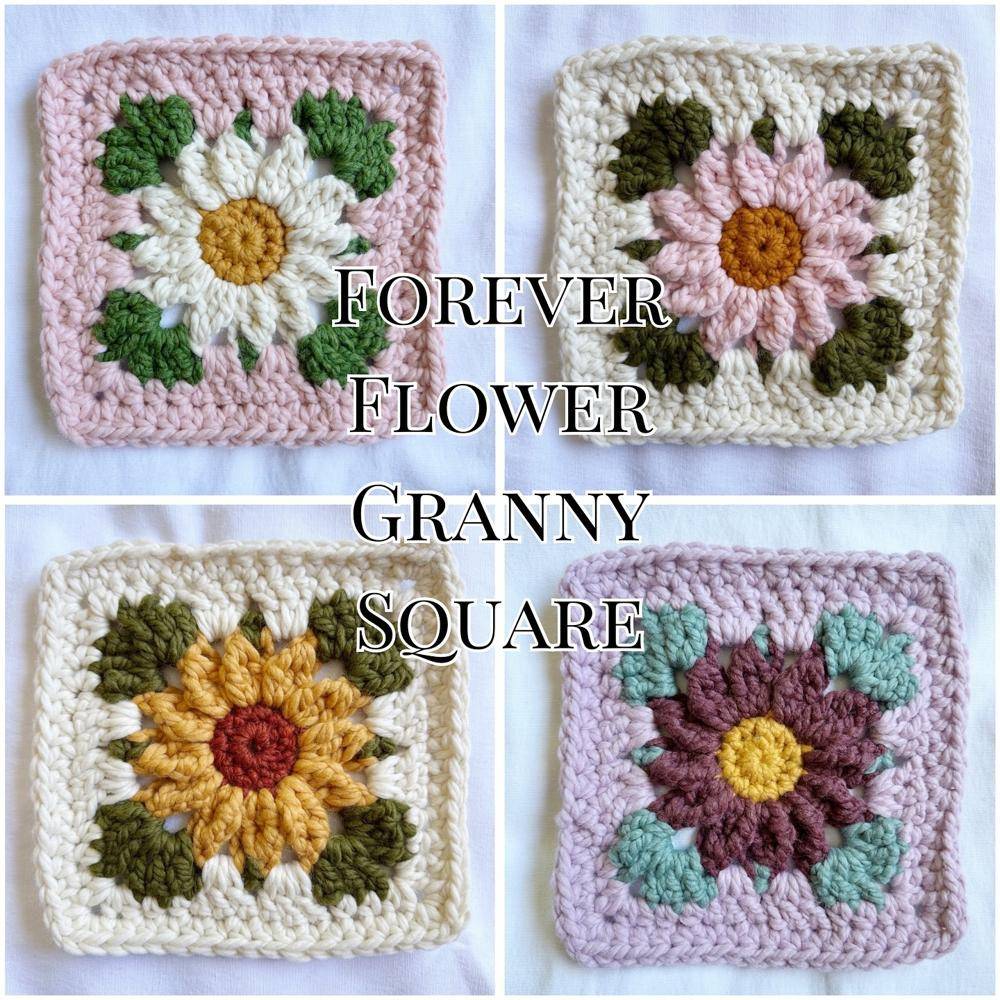 Versatile Flower Granny Square Crochet Motifs