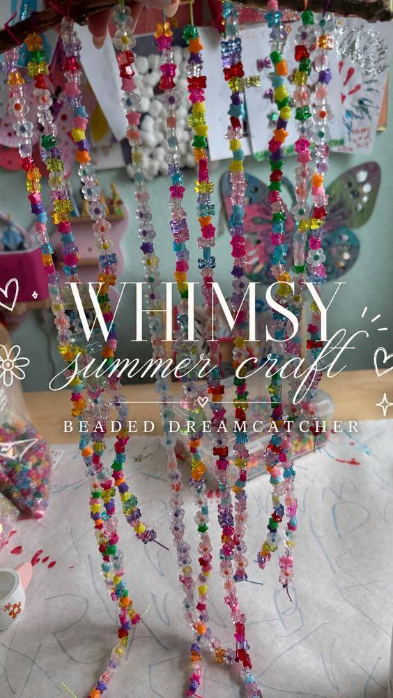 Vibrant Beaded Dreamcatcher Mobile