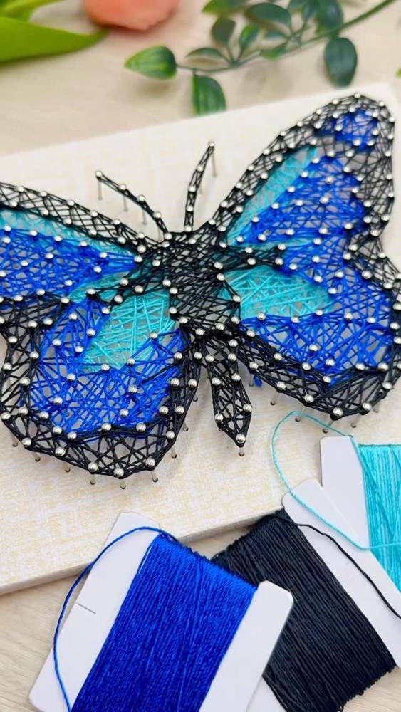 Vibrant Butterfly String Art Wall Decor