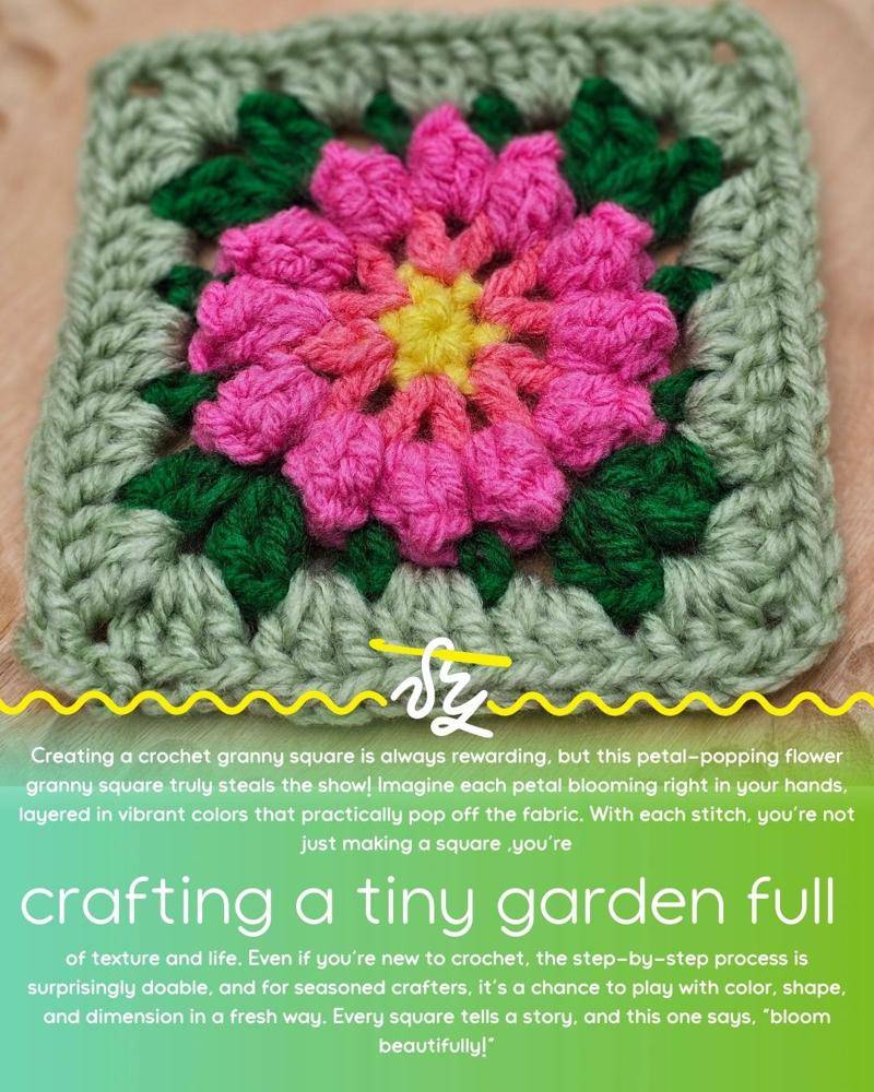 Vibrant Floral Granny Square Crochet Design
