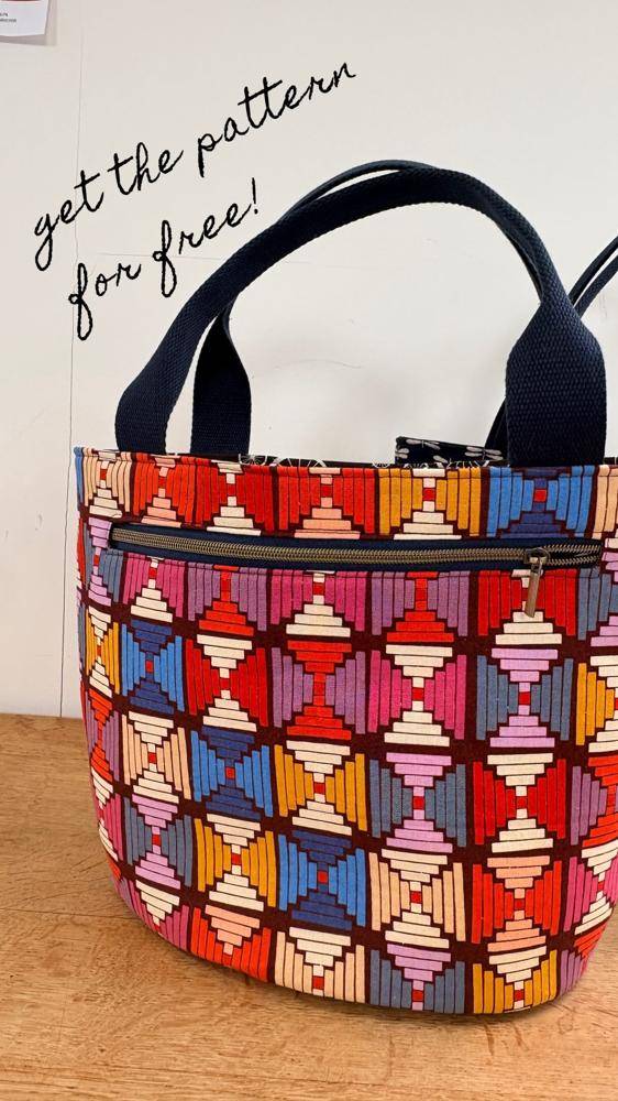 Vibrant Geometric Pattern Tote Bag Sewing Project