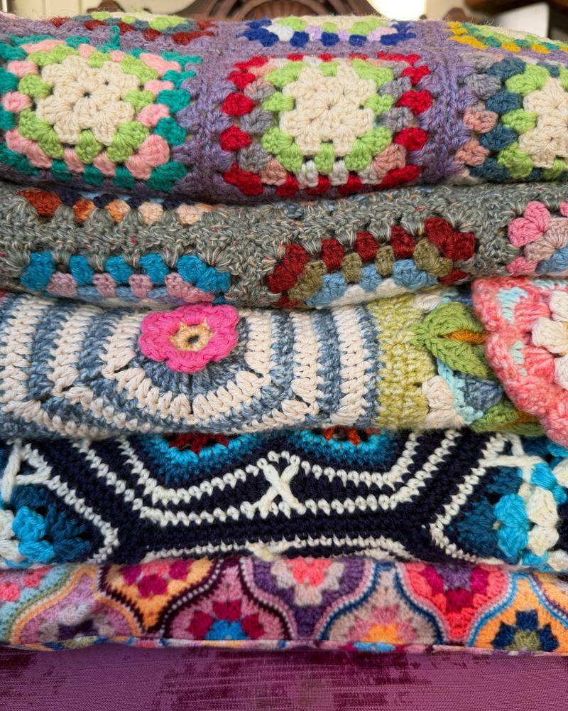 Vibrant Mixed Granny Square Crochet Blanket