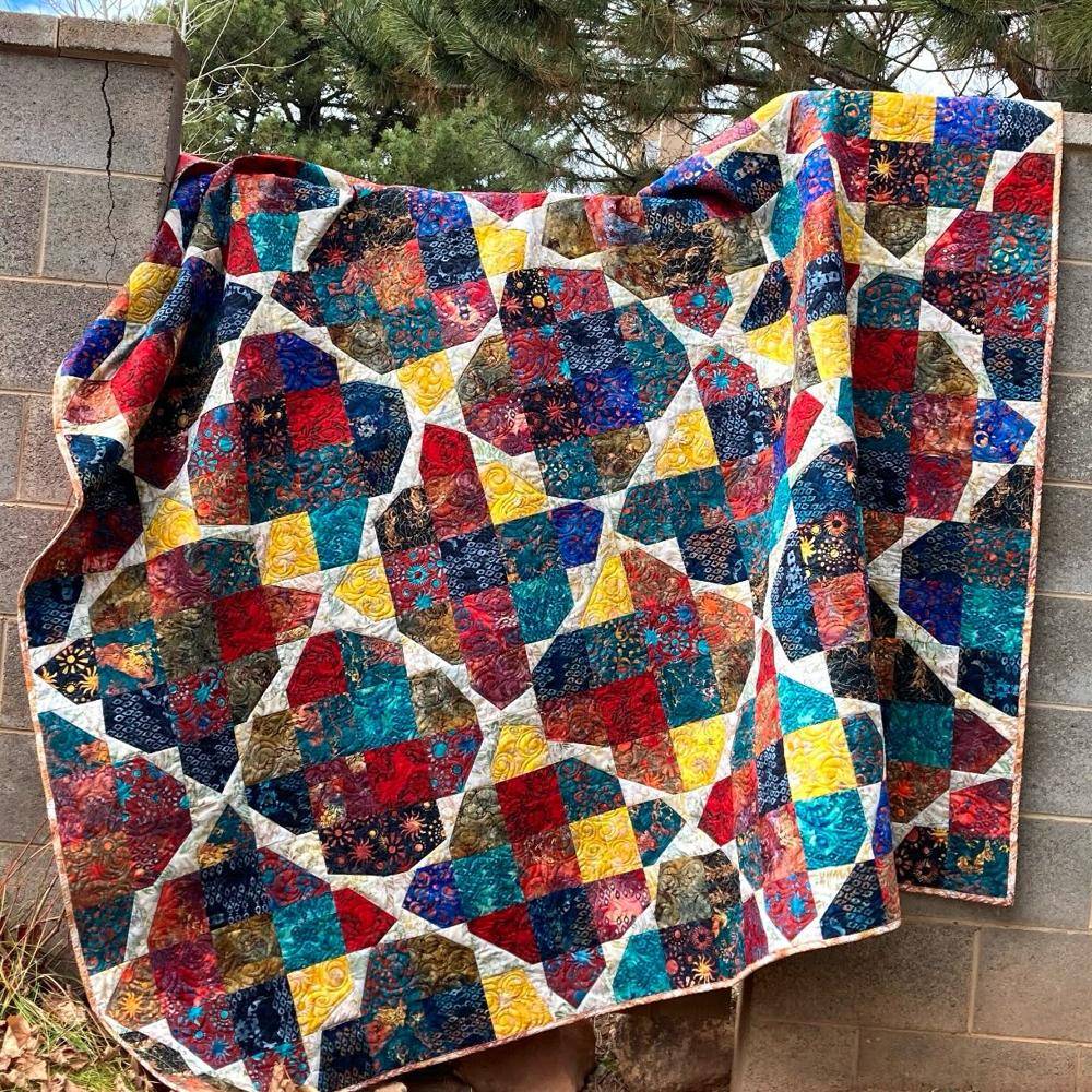 Vibrant Patchwork Geometric Quilt