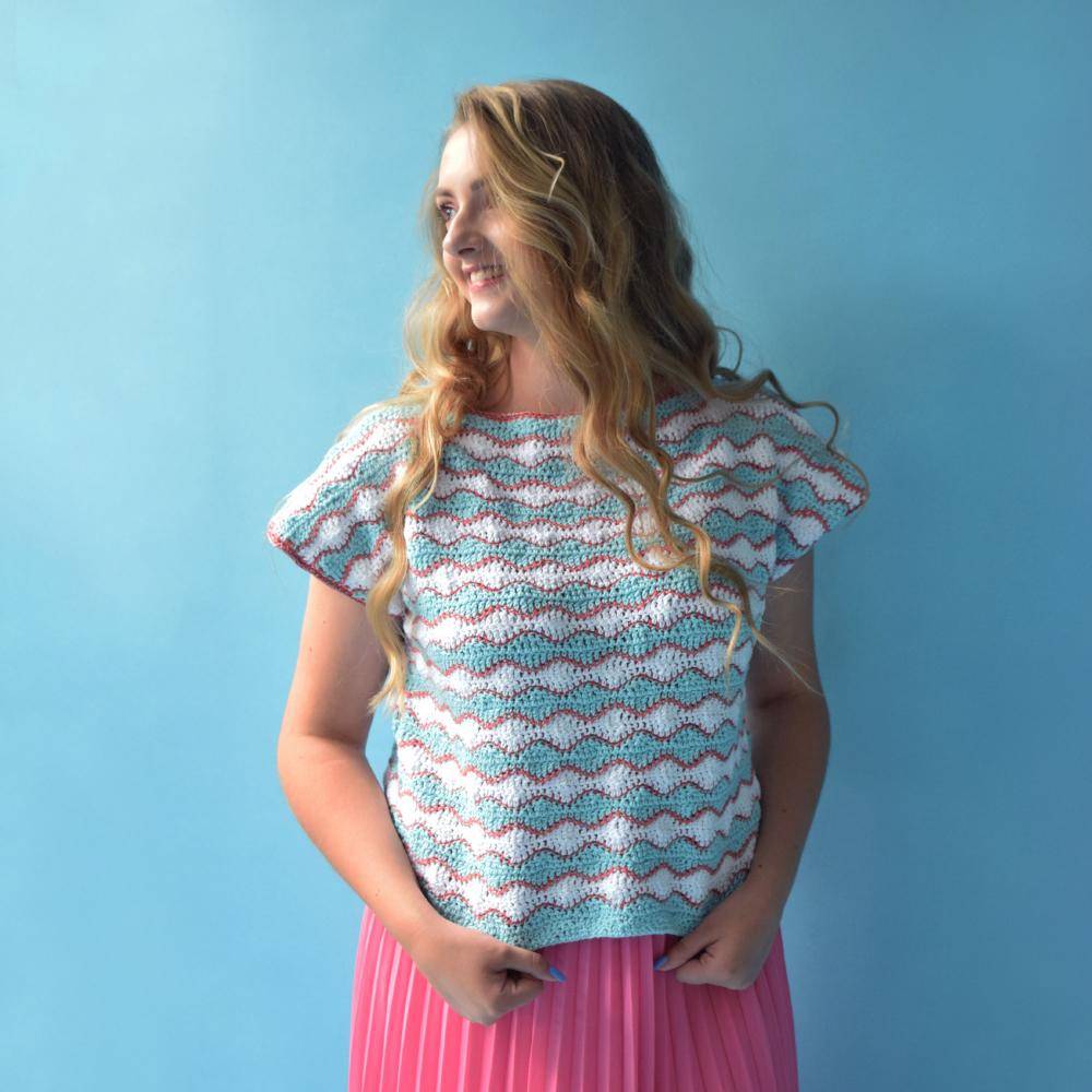 Wavy Ripple Crochet T-Shirt