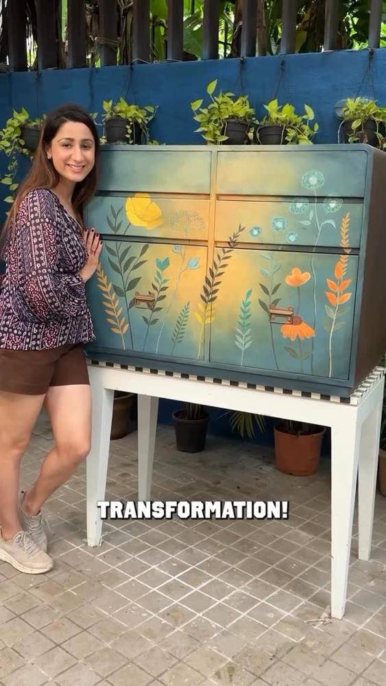 Whimsical Botanical Painted Dresser Transformation