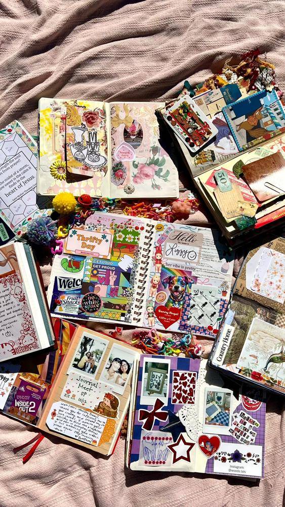 Whimsical Collage Junk Journal Spreads