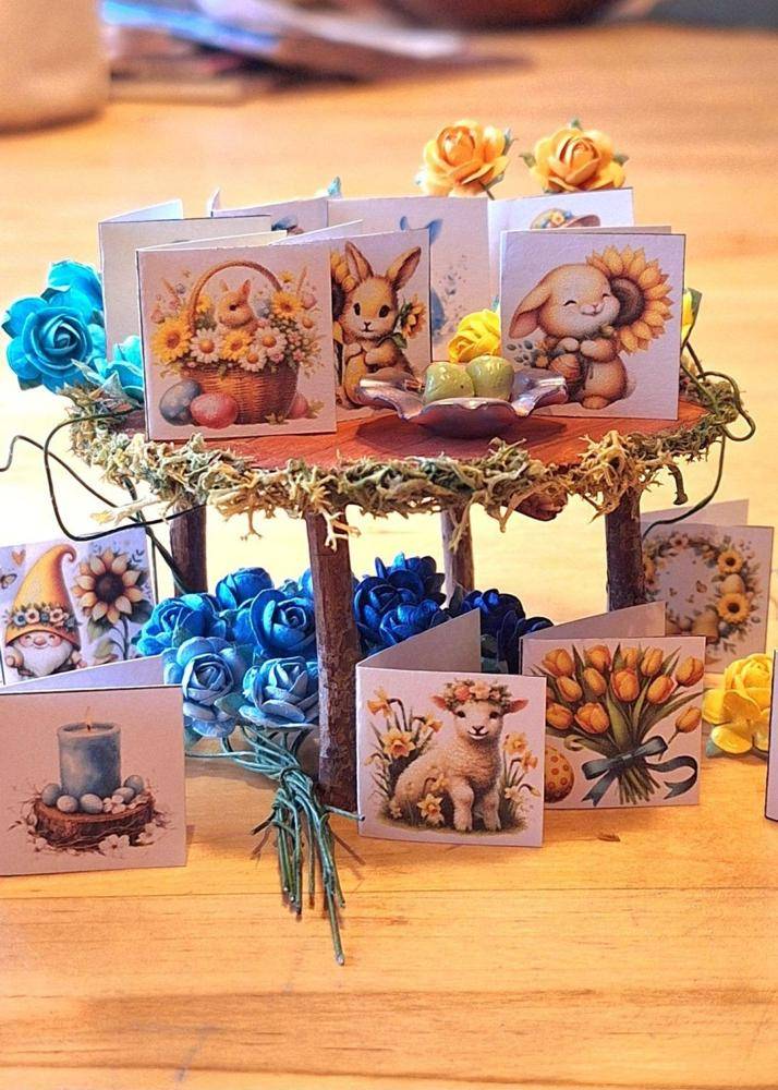 Whimsical Easter Gnome and Bunny Miniature Cards