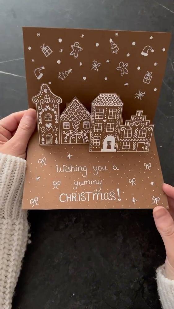 Whimsical Gingerbread House Pop-Up Card