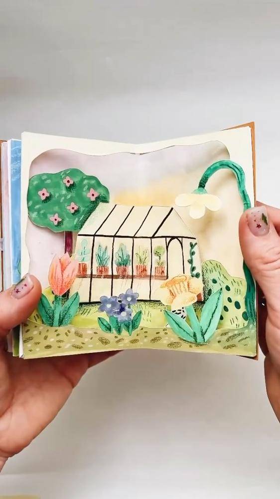 Whimsical Greenhouse Pop-Up Card Craft