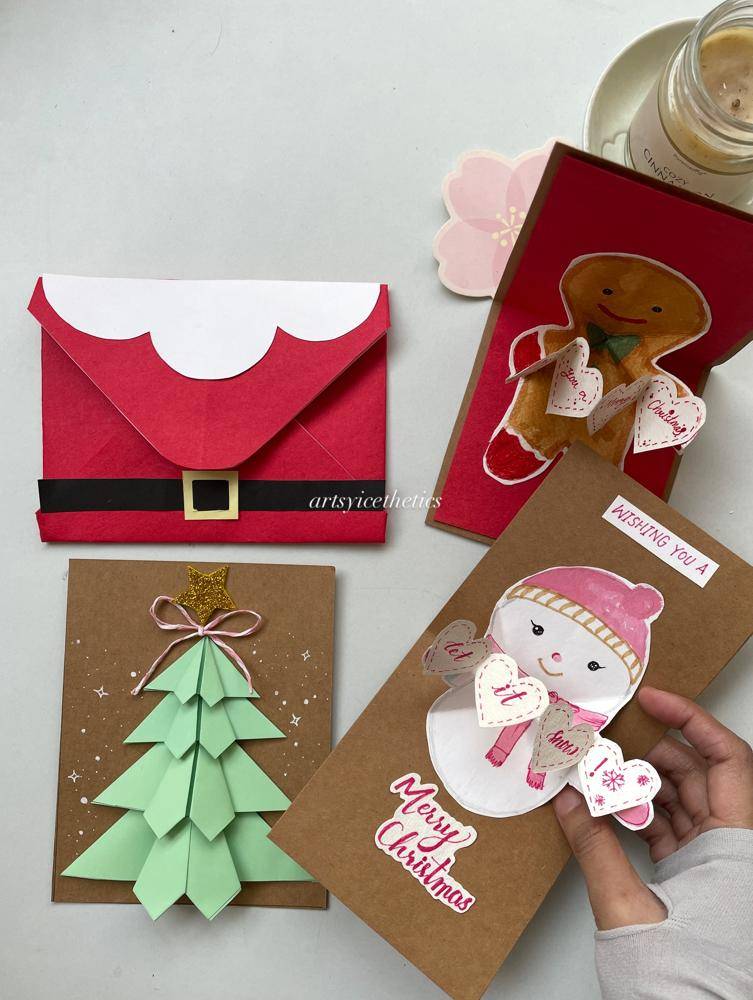Whimsical Handmade Christmas Card Collection