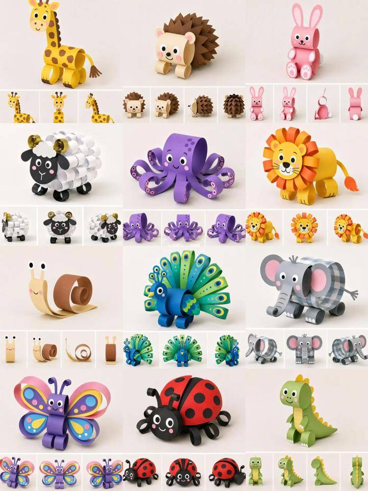 Whimsical Paper Animal Crafts