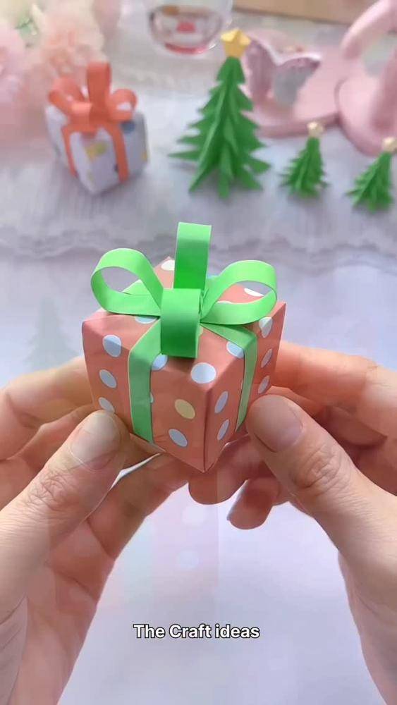 Whimsical Polka Dot Paper Gift Box Craft