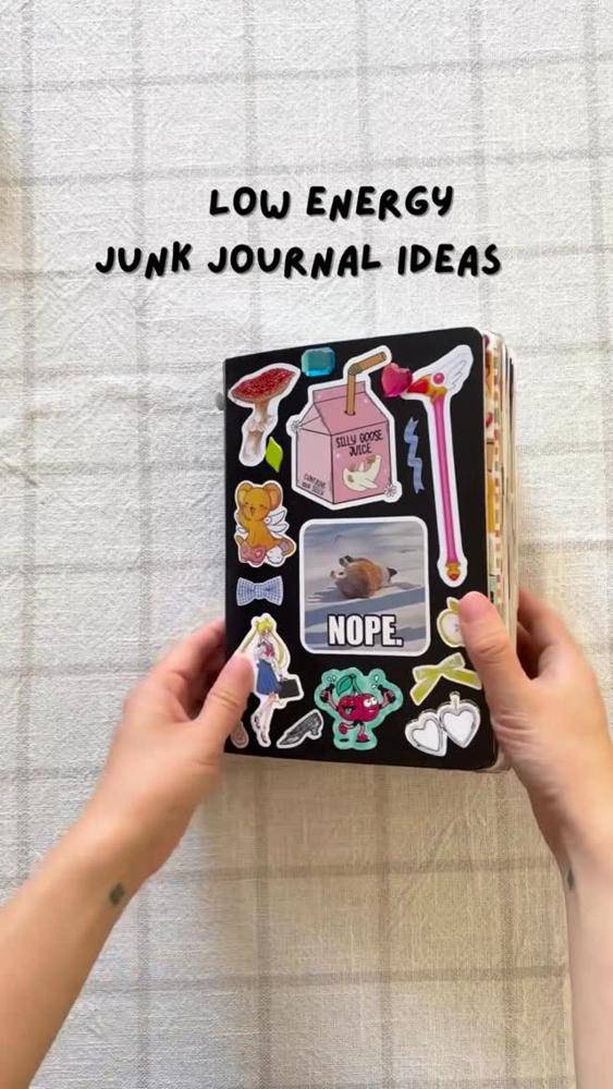 Whimsical Sticker-Adorned Junk Journal Cover