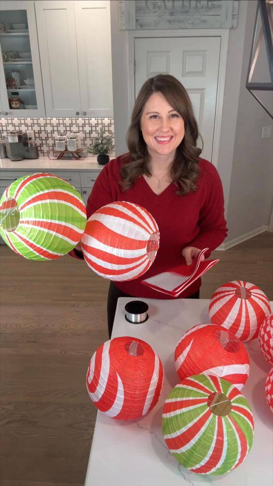 Whimsical Striped Paper Lantern Decorations